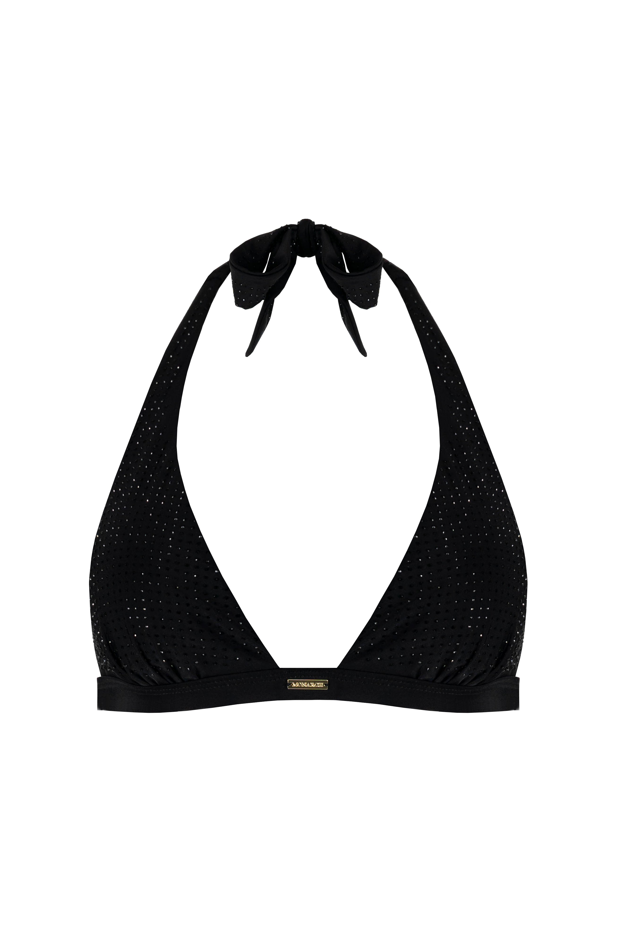 Gisele Crystal Halter Neck Bikini Top Front Image