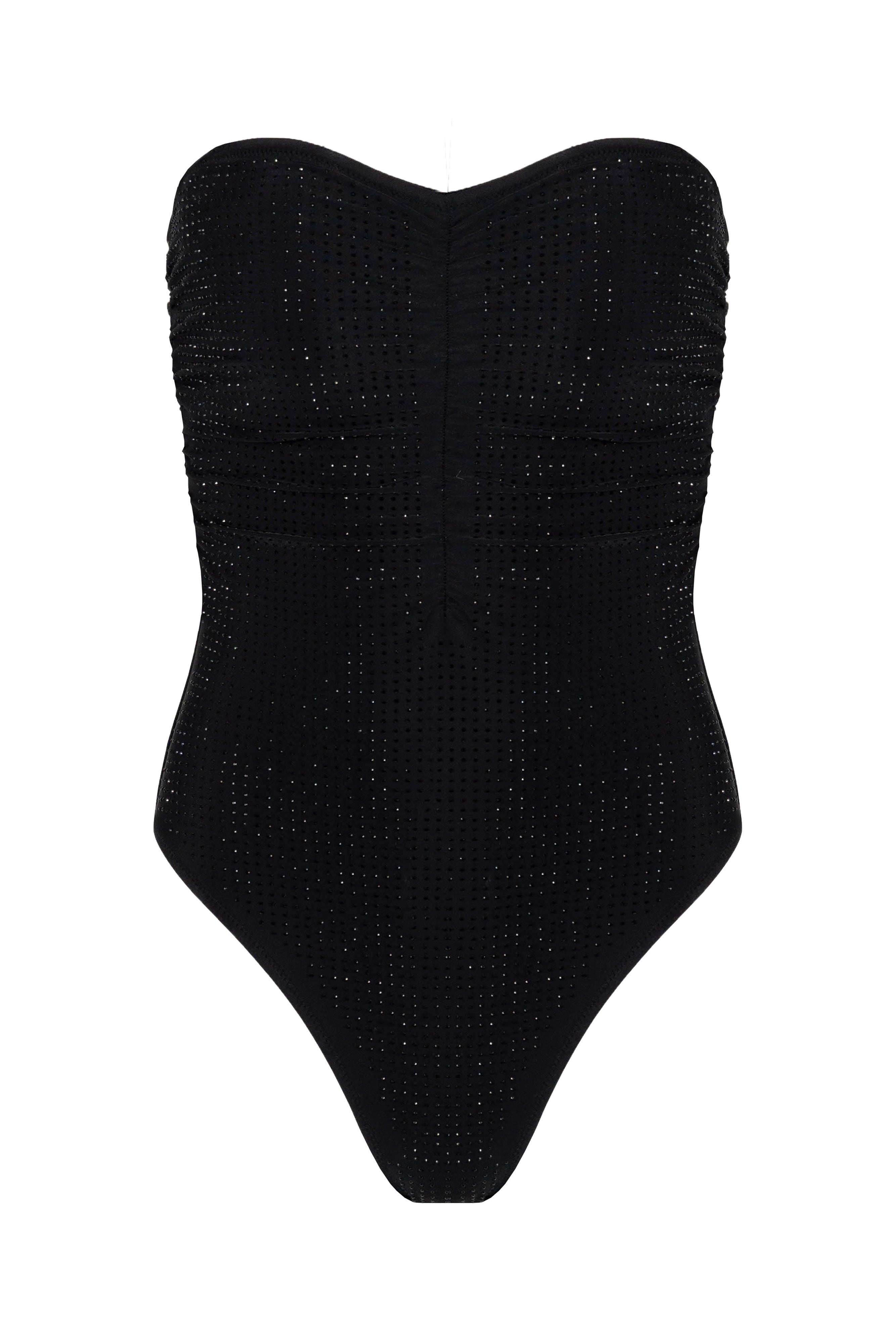 Naomi Crystal Bandeau Ruched One Piece, Front Image